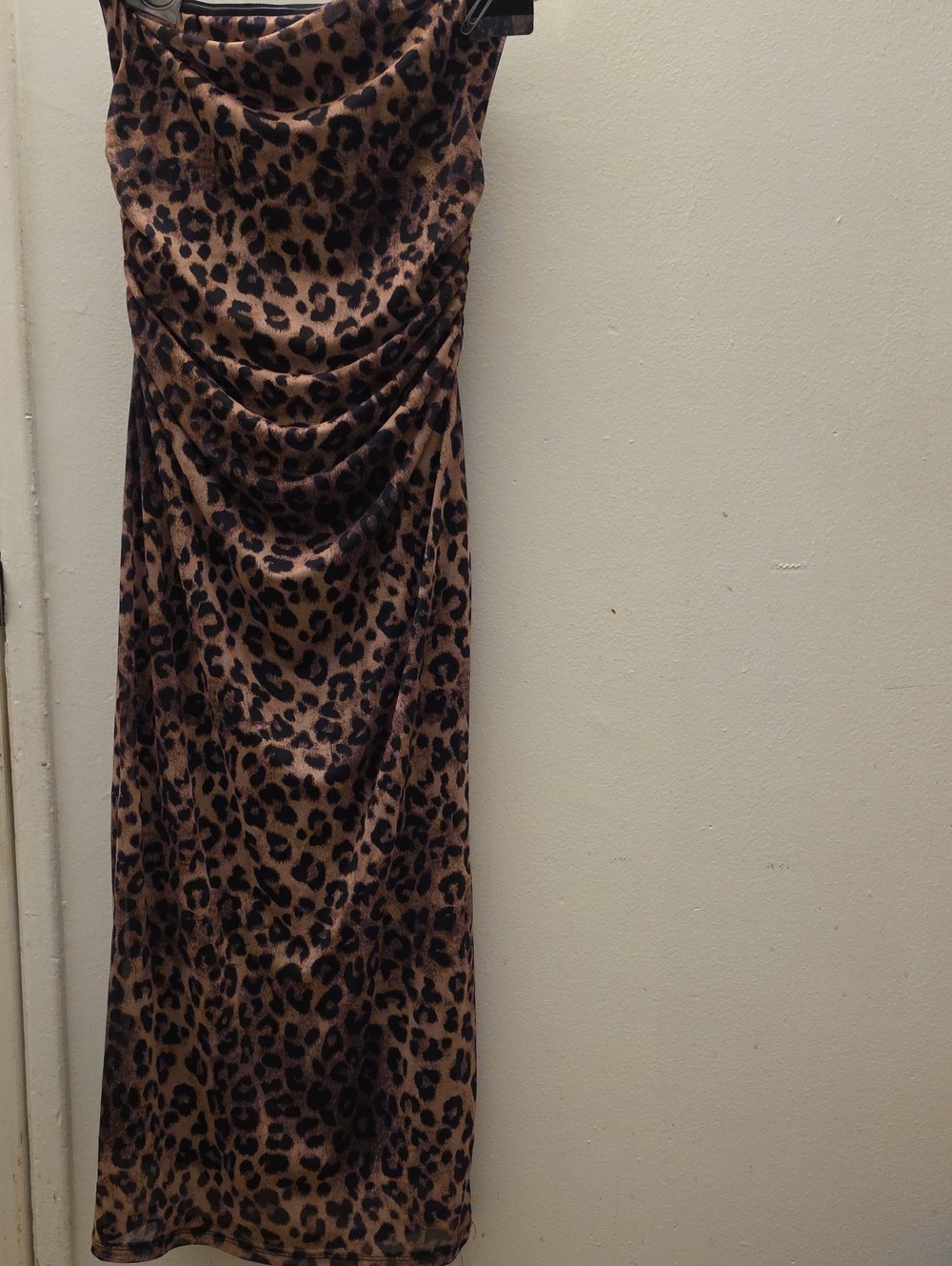 just ginger Leopard Print Cowl Neck Maxi Dress - Brown/Black